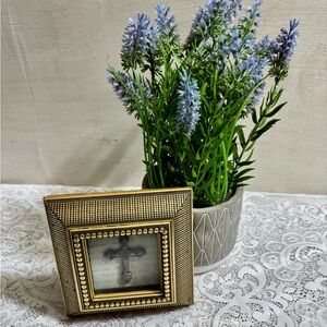 Gold Picture Frame with Lavender Plant